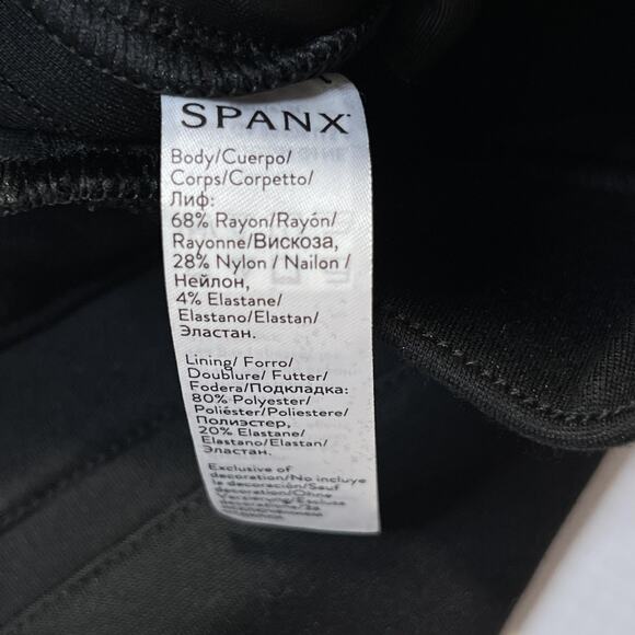 Spanx Ponte Skinny Pants Womens XS Black Sequin Trim High Rise Stretch Slim - Picture 6 of 12